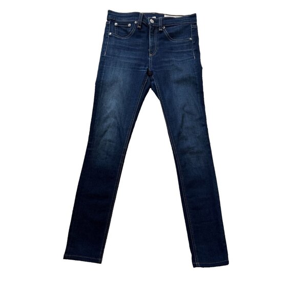Rag & Bone woman's Bedford High Rise Skinny Jean Dark Wash Blue Size 25 X 28 - Picture 1 of 8